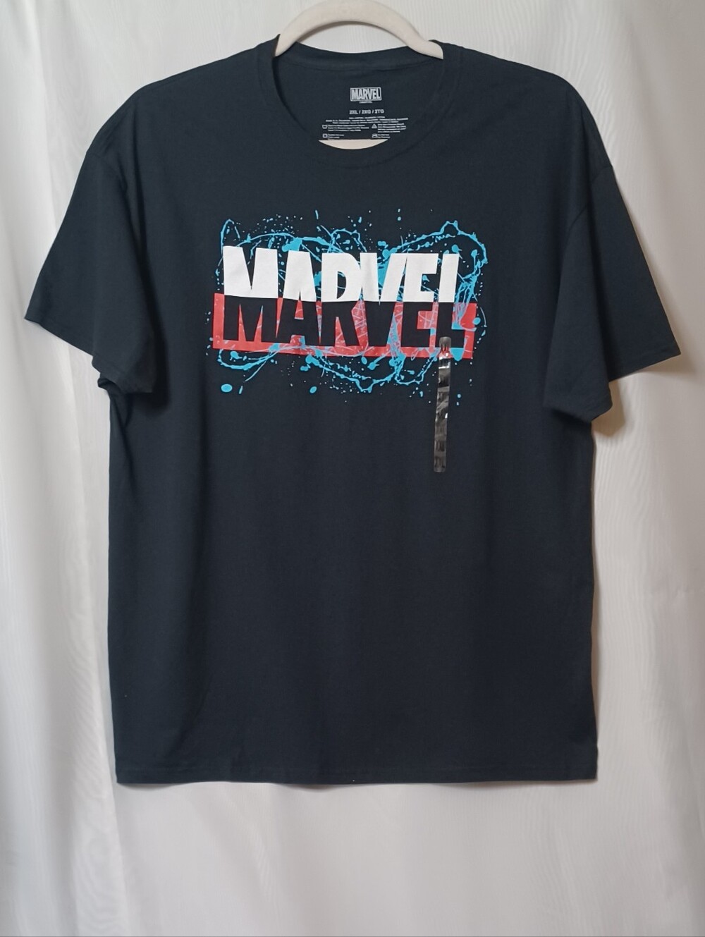 Marvel Men's Black Short Sleeve T-Shirt. Size 2XL